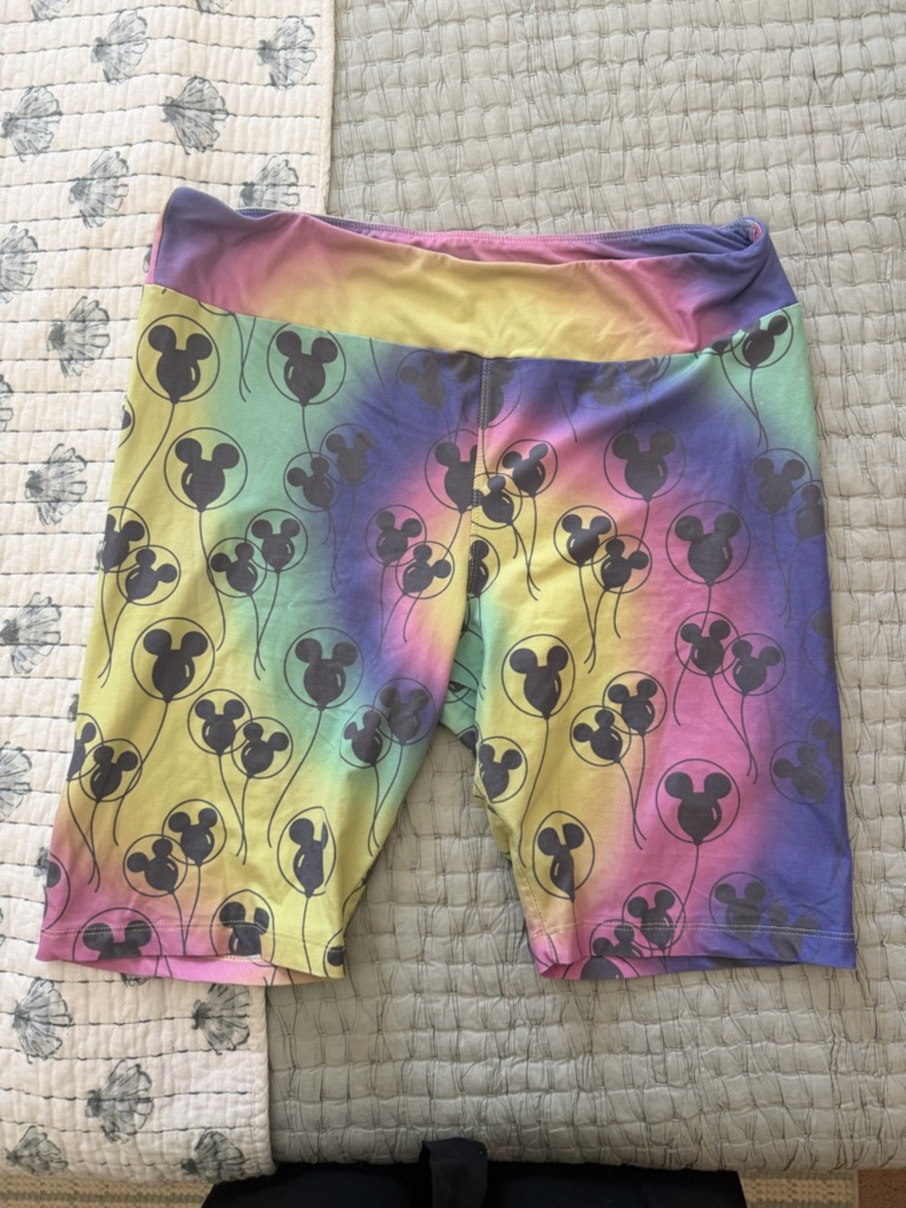 Disney Parks Rainbow Mickey Balloon Print Bike Shorts
